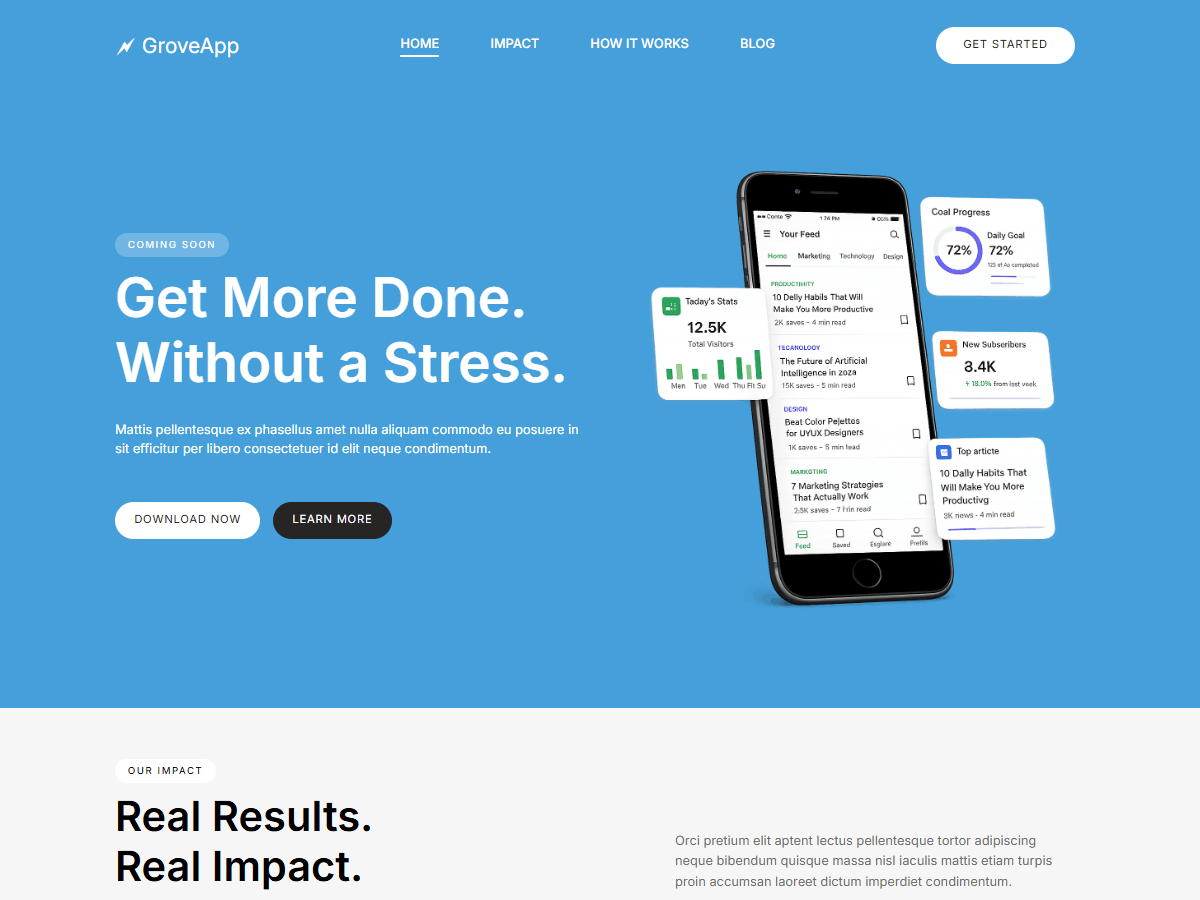 Grove App Preview Wordpress Theme - Rating, Reviews, Preview, Demo & Download