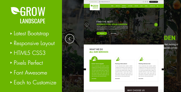 Grow Landscaping Preview Wordpress Theme - Rating, Reviews, Preview, Demo & Download