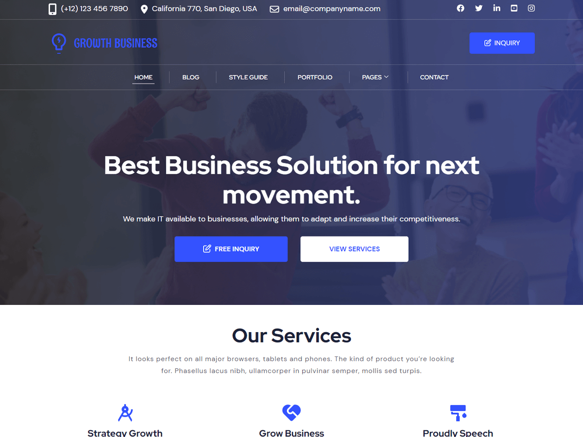 Growth Business Preview Wordpress Theme - Rating, Reviews, Preview, Demo & Download