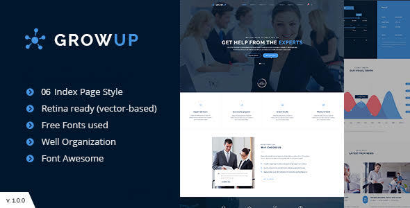 GrowUp Business Preview Wordpress Theme - Rating, Reviews, Preview, Demo & Download