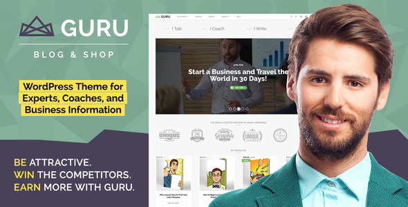 GuruBlog Preview Wordpress Theme - Rating, Reviews, Preview, Demo & Download