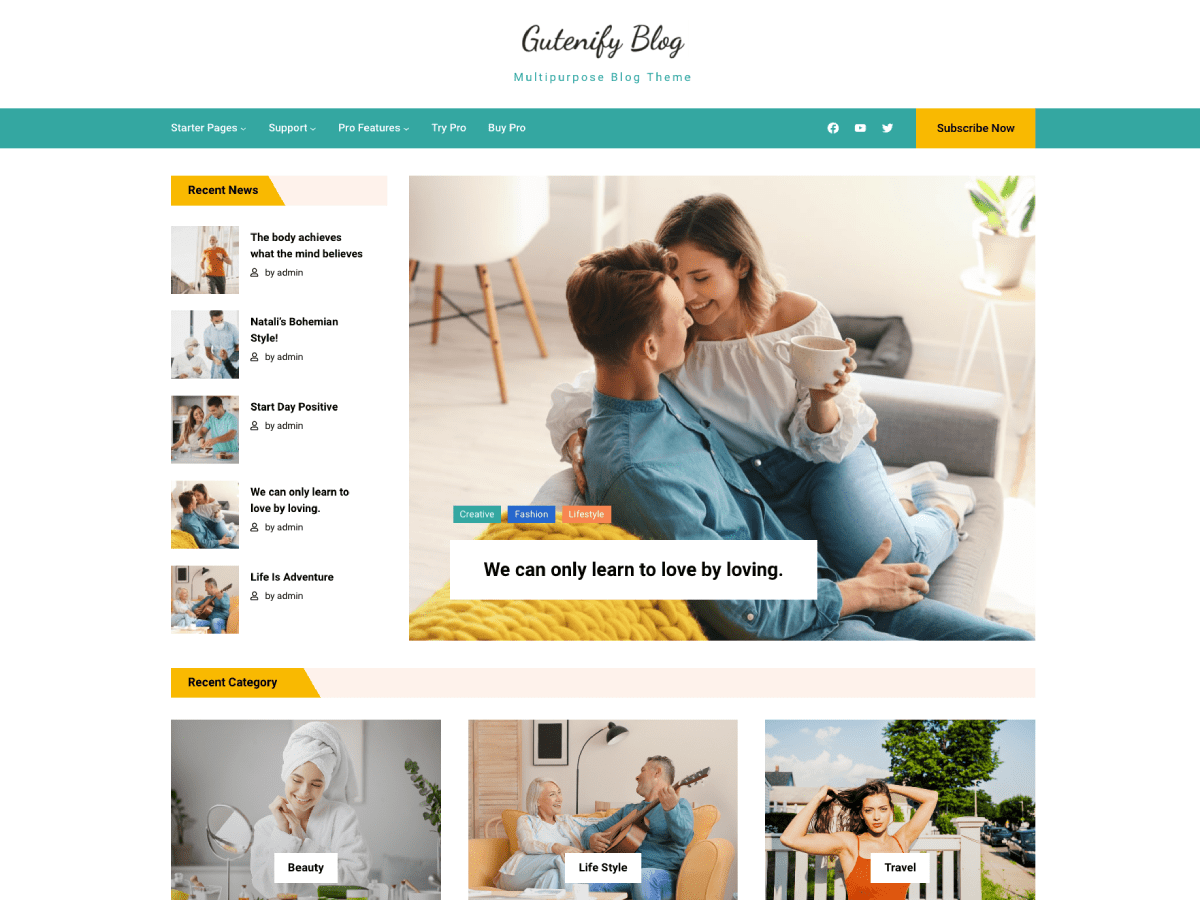 Gutenify Blog Preview Wordpress Theme - Rating, Reviews, Preview, Demo & Download