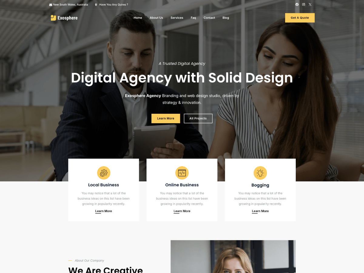 Gutenify Exosphere Preview Wordpress Theme - Rating, Reviews, Preview, Demo & Download