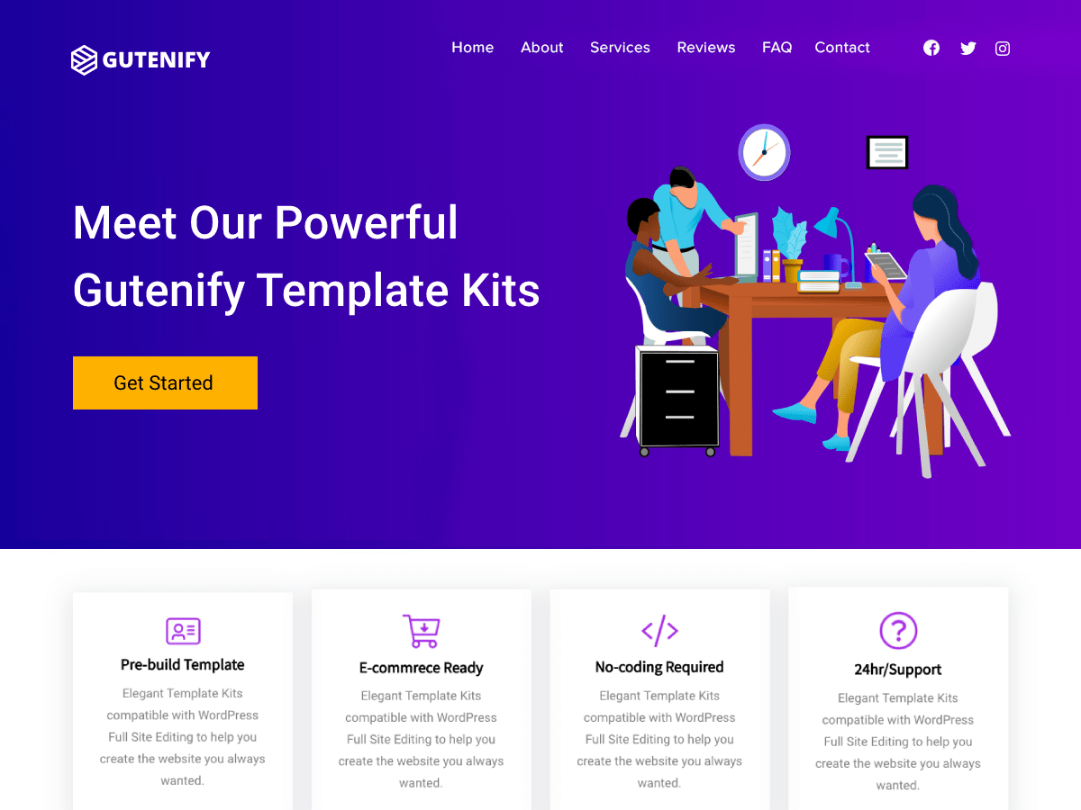 Gutenify Template Preview Wordpress Theme - Rating, Reviews, Preview, Demo & Download