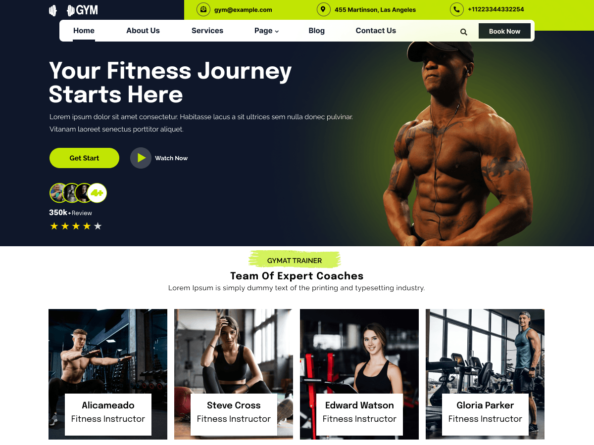 GYM Enthusiast Preview Wordpress Theme - Rating, Reviews, Preview, Demo & Download