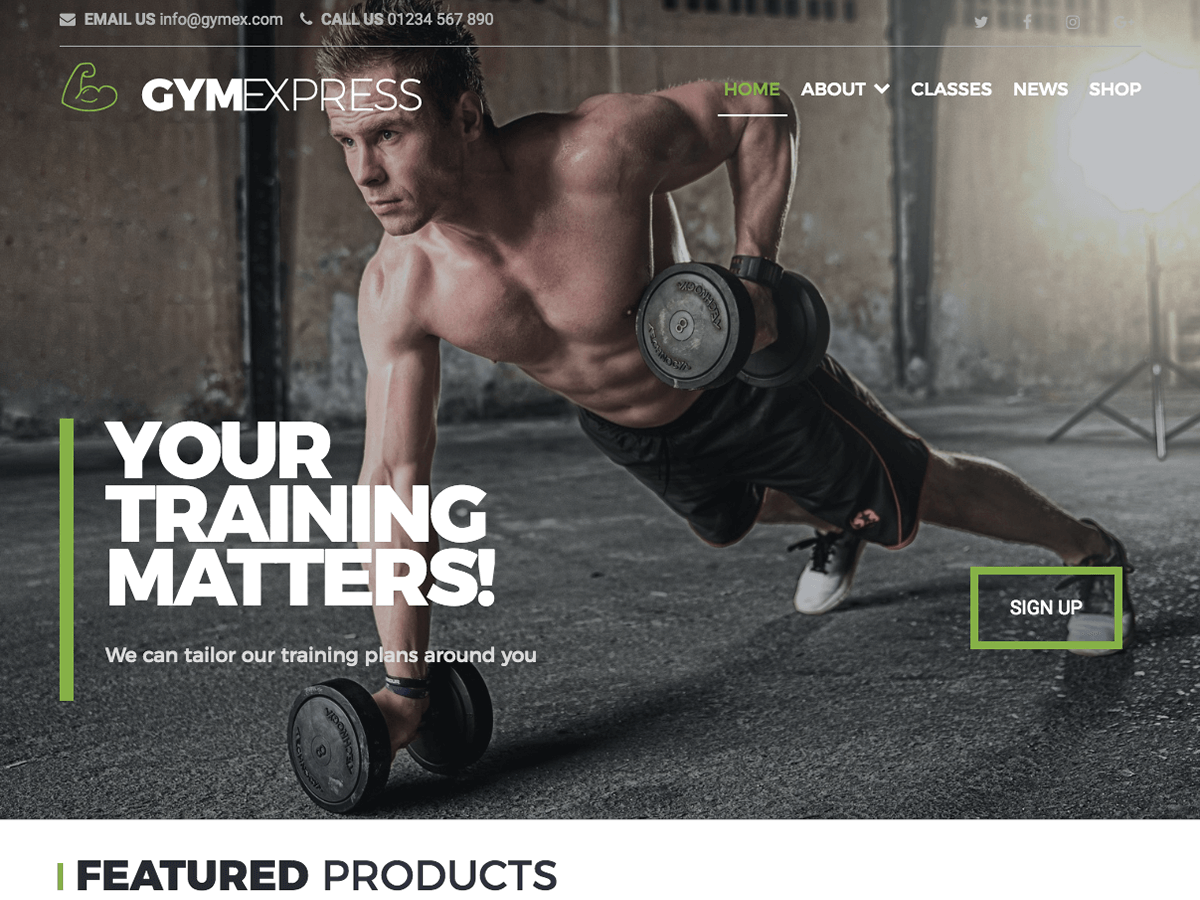 Gym Express Preview Wordpress Theme - Rating, Reviews, Preview, Demo & Download