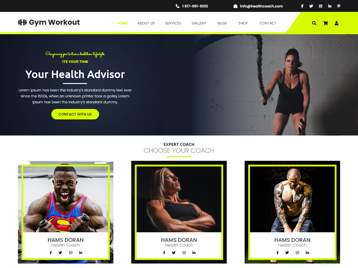 Gym Workout Preview Wordpress Theme - Rating, Reviews, Preview, Demo & Download