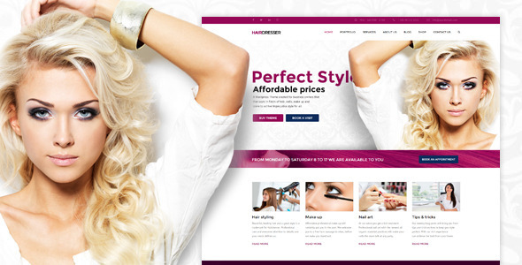 Hairdresser Preview Wordpress Theme - Rating, Reviews, Preview, Demo & Download