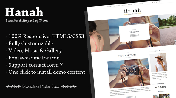 Hanah Preview Wordpress Theme - Rating, Reviews, Preview, Demo & Download