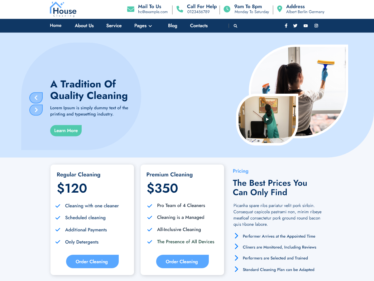 Handyman Cleaner Preview Wordpress Theme - Rating, Reviews, Preview, Demo & Download