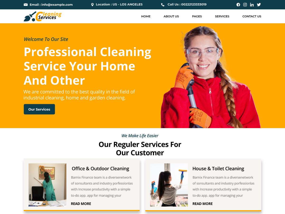 Handyman Cleaning Preview Wordpress Theme - Rating, Reviews, Preview, Demo & Download