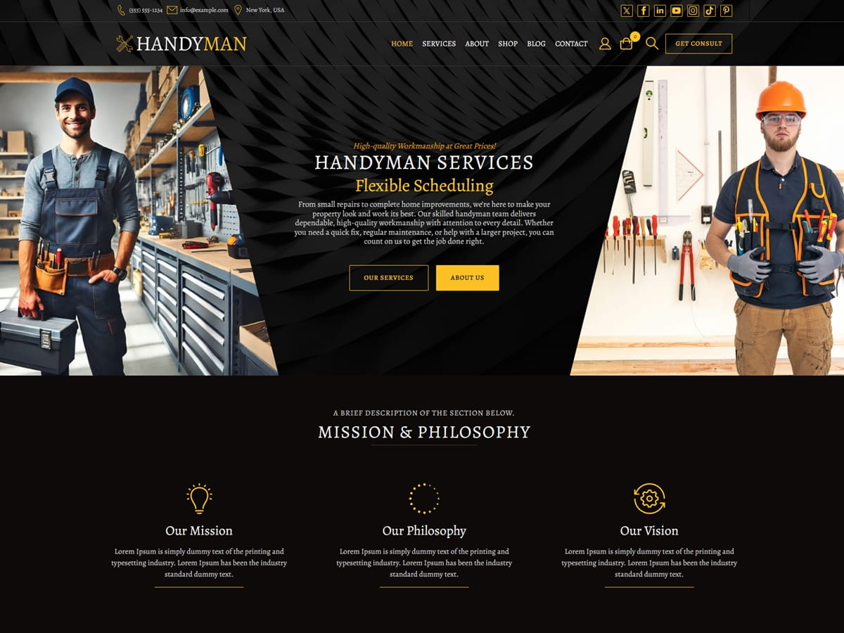 Handyman WDA Preview Wordpress Theme - Rating, Reviews, Preview, Demo & Download