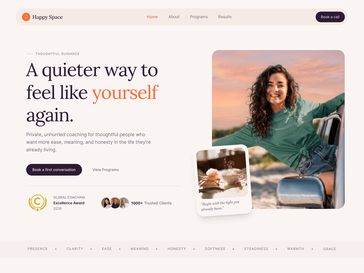 Happiness Coach Preview Wordpress Theme - Rating, Reviews, Preview, Demo & Download
