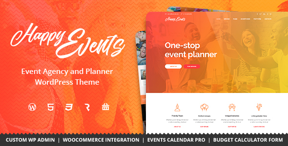 Happy Events Preview Wordpress Theme - Rating, Reviews, Preview, Demo & Download