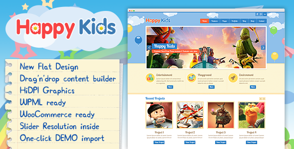 Happy Kids Preview Wordpress Theme - Rating, Reviews, Preview, Demo & Download