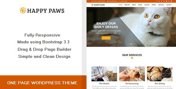 Happy Paws Preview Wordpress Theme - Rating, Reviews, Preview, Demo & Download