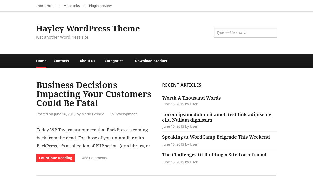 Hayley Preview Wordpress Theme - Rating, Reviews, Preview, Demo & Download