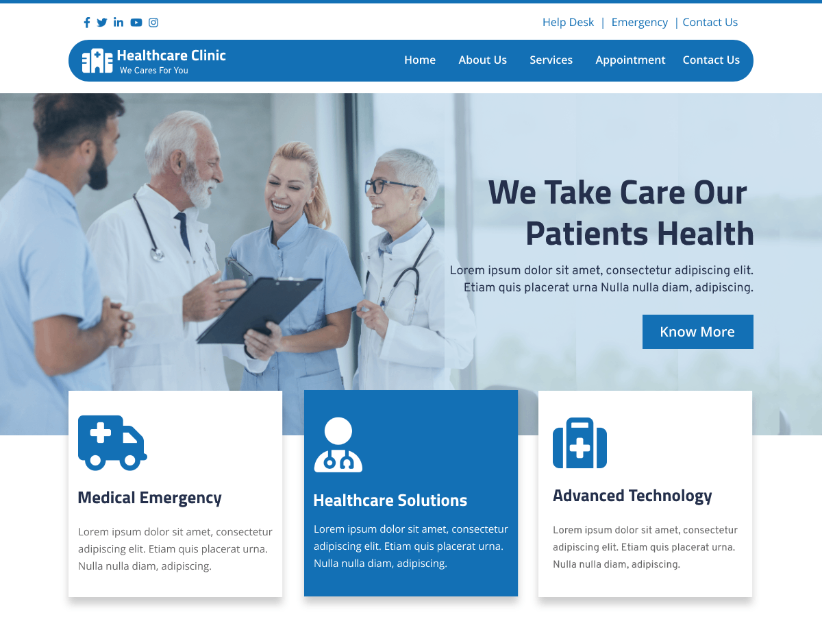 Healthcare Clinic Preview Wordpress Theme - Rating, Reviews, Preview, Demo & Download