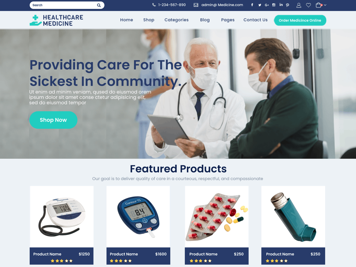 Healthcare Medicine Preview Wordpress Theme - Rating, Reviews, Preview, Demo & Download