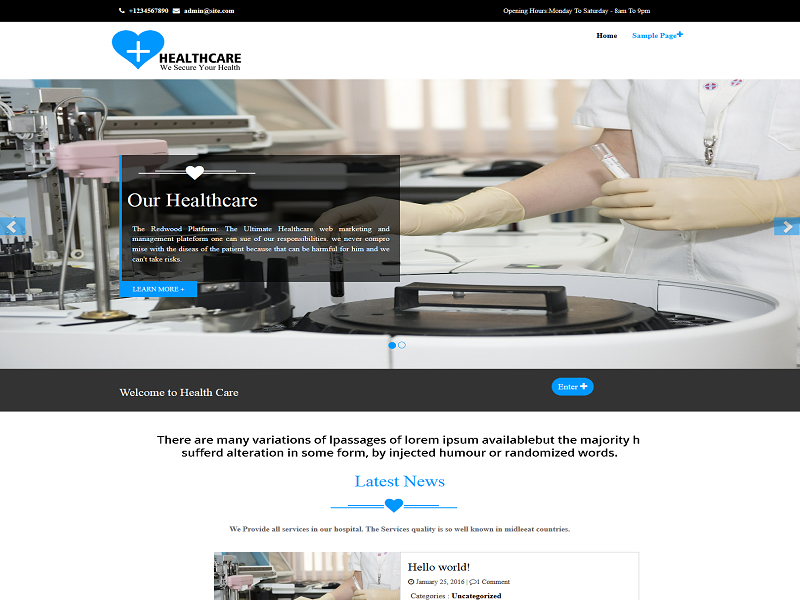 Healthcare Preview Wordpress Theme - Rating, Reviews, Preview, Demo & Download