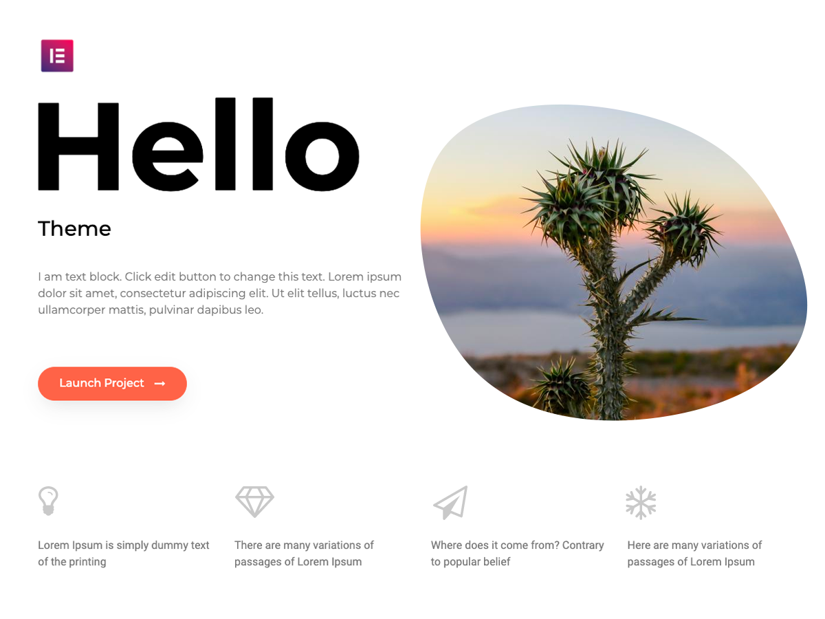 Hello Elementor Preview Wordpress Theme - Rating, Reviews, Preview, Demo & Download