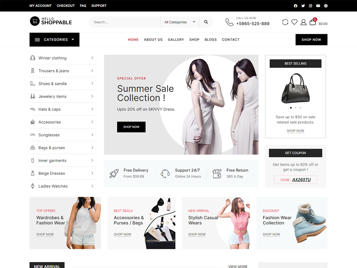 Hello Shoppable Preview Wordpress Theme - Rating, Reviews, Preview, Demo & Download