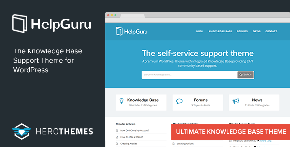 HelpGuru Preview Wordpress Theme - Rating, Reviews, Preview, Demo & Download