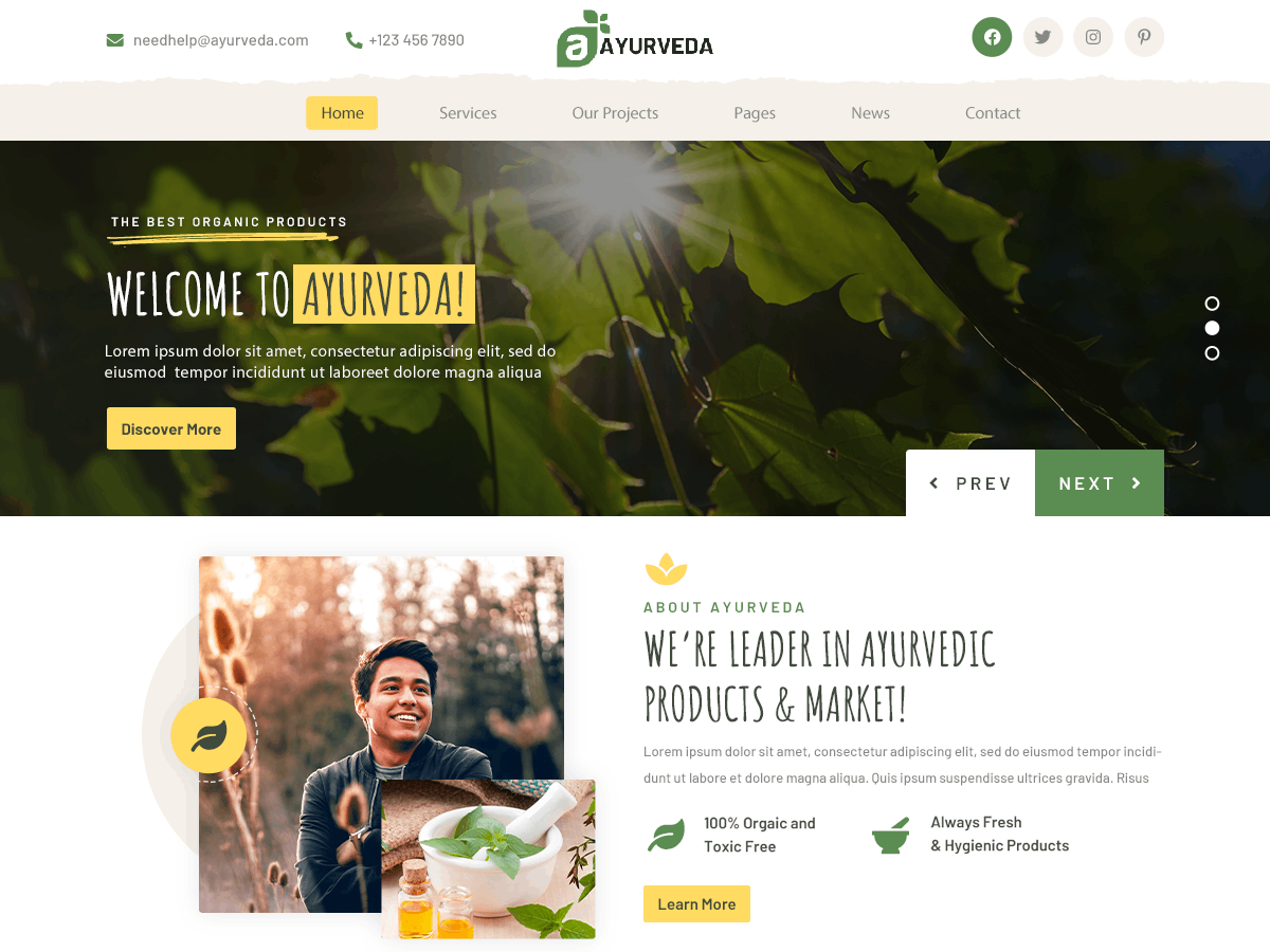 Herbal Ayurveda Preview Wordpress Theme - Rating, Reviews, Preview, Demo & Download
