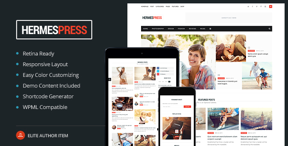 HermesPress Preview Wordpress Theme - Rating, Reviews, Preview, Demo & Download