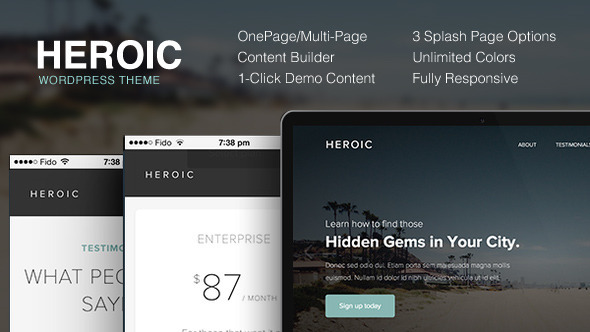 Heroic Preview Wordpress Theme - Rating, Reviews, Preview, Demo & Download