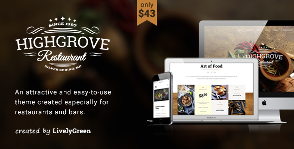 HG Restaurant Preview Wordpress Theme - Rating, Reviews, Preview, Demo & Download