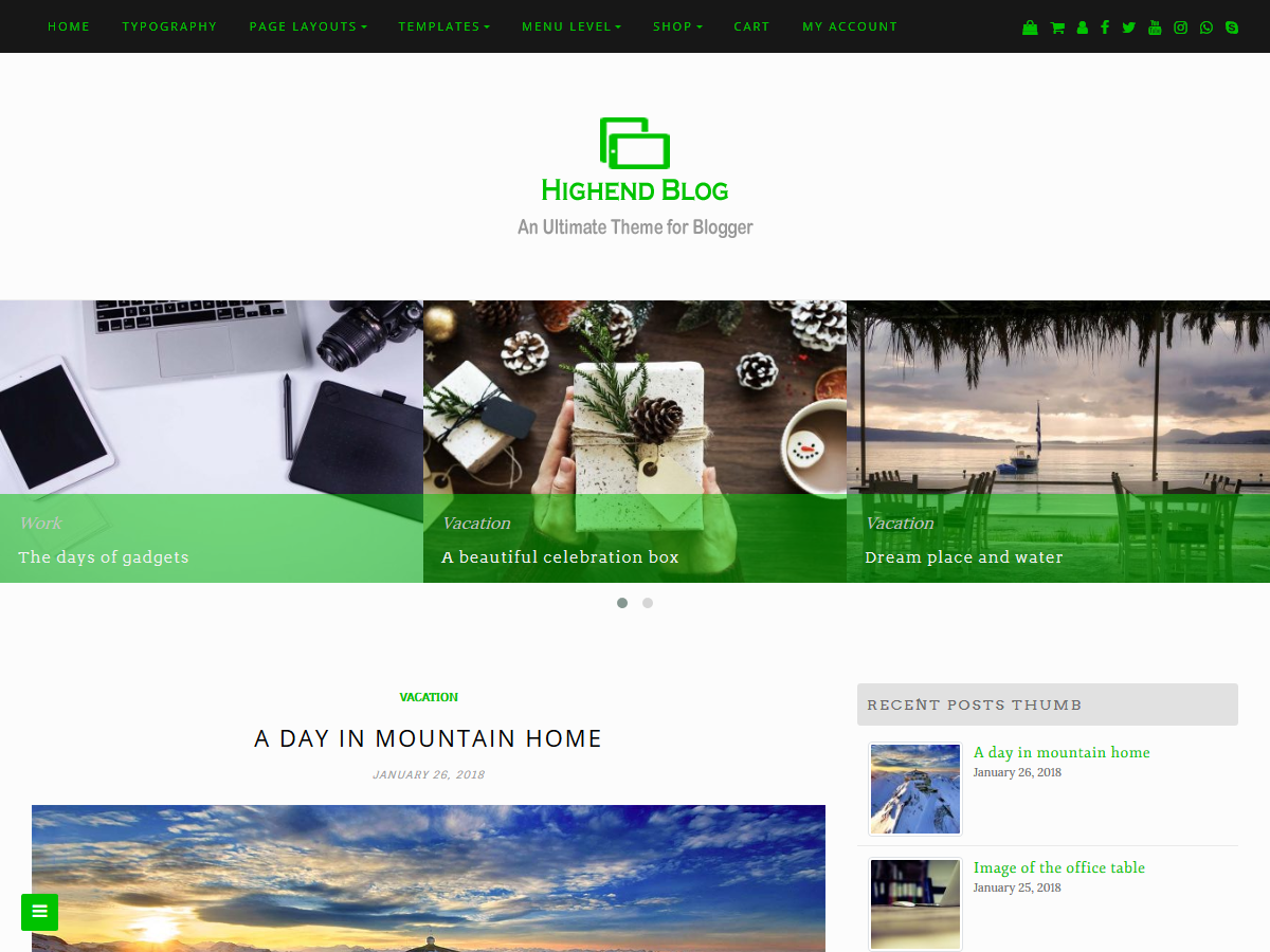 Highend Blog Preview Wordpress Theme - Rating, Reviews, Preview, Demo & Download