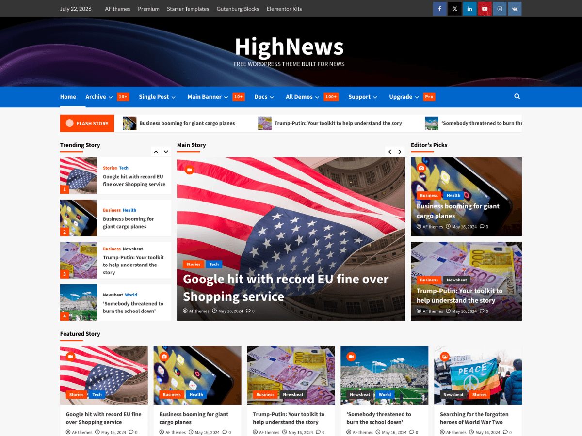HighNews Preview Wordpress Theme - Rating, Reviews, Preview, Demo & Download