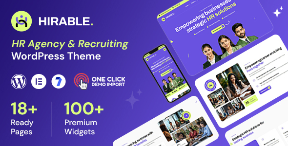 Hirable Preview Wordpress Theme - Rating, Reviews, Preview, Demo & Download