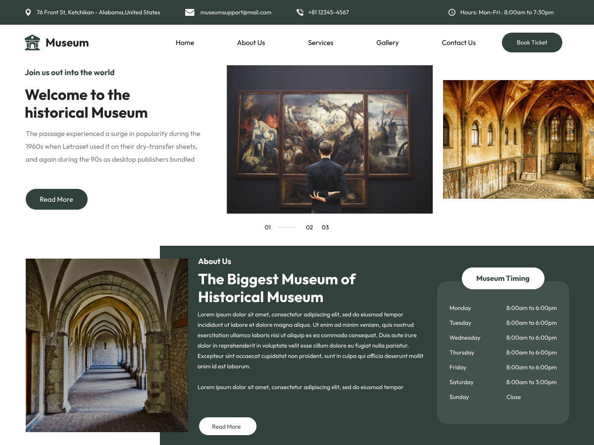 History Museum Preview Wordpress Theme - Rating, Reviews, Preview, Demo & Download