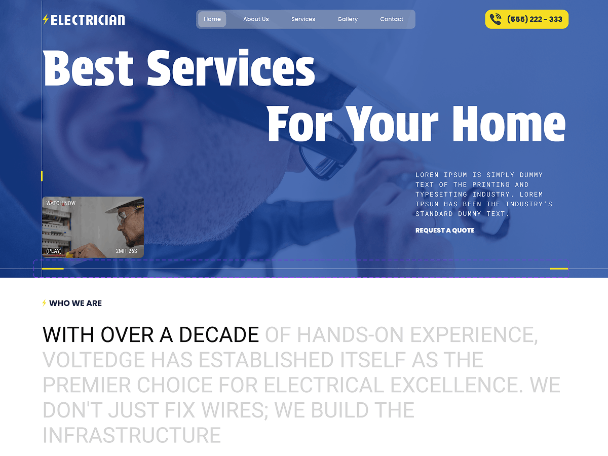 Home Electrician Preview Wordpress Theme - Rating, Reviews, Preview, Demo & Download