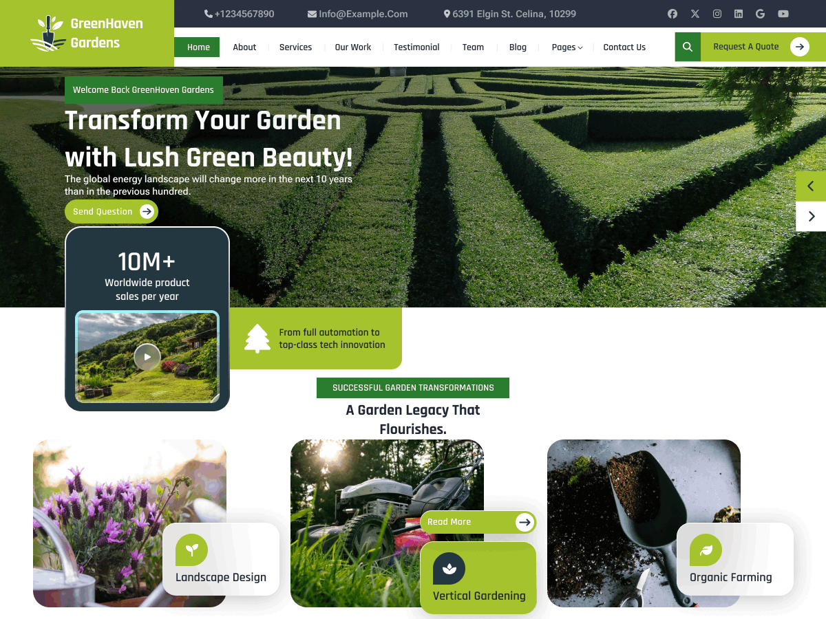 Home Gardening Preview Wordpress Theme - Rating, Reviews, Preview, Demo & Download