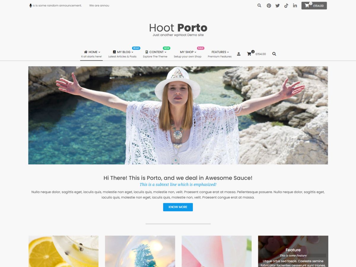 Hoot Porto Preview Wordpress Theme - Rating, Reviews, Preview, Demo & Download