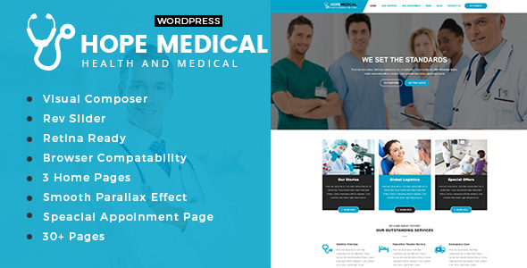 Hope Medical Preview Wordpress Theme - Rating, Reviews, Preview, Demo & Download