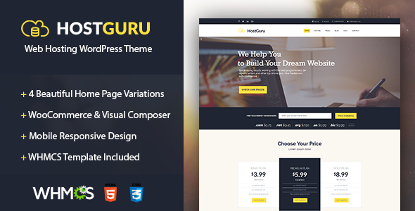 HostGuru Preview Wordpress Theme - Rating, Reviews, Preview, Demo & Download