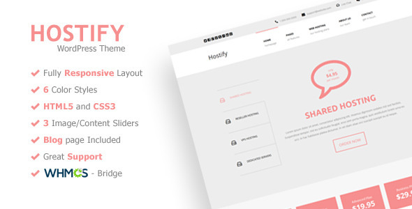 Hostify Preview Wordpress Theme - Rating, Reviews, Preview, Demo & Download
