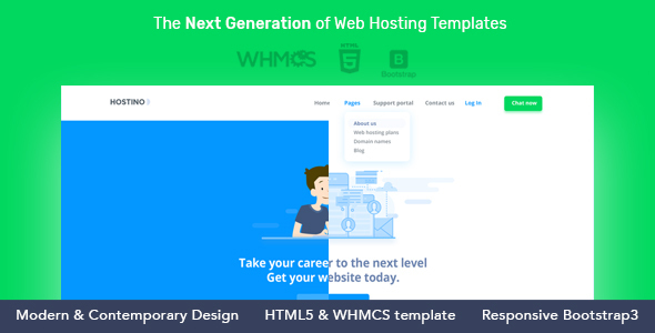 Hostino WHMCS Preview Wordpress Theme - Rating, Reviews, Preview, Demo & Download