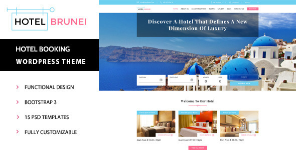 Hotel Brunei Preview Wordpress Theme - Rating, Reviews, Preview, Demo & Download