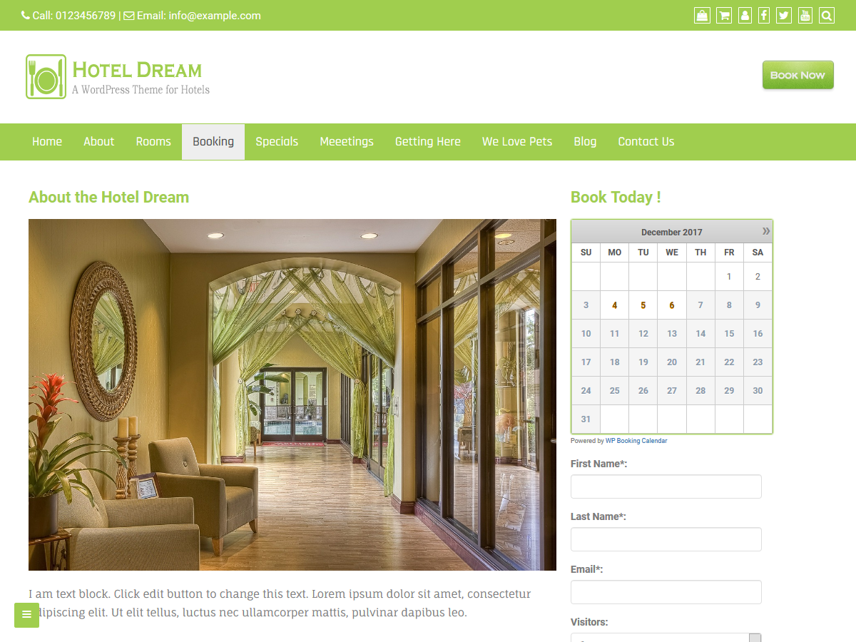 Hotel Dream Preview Wordpress Theme - Rating, Reviews, Preview, Demo & Download