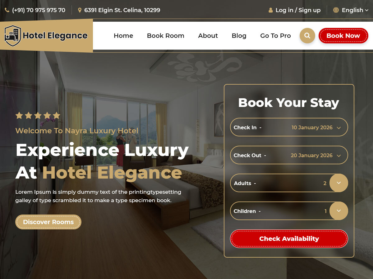 Hotel Elegance Preview Wordpress Theme - Rating, Reviews, Preview, Demo & Download