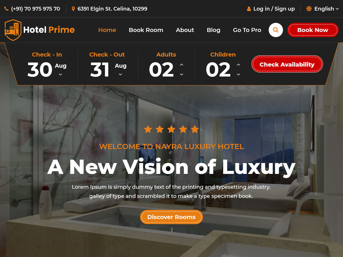 Hotel Prime Preview Wordpress Theme - Rating, Reviews, Preview, Demo & Download