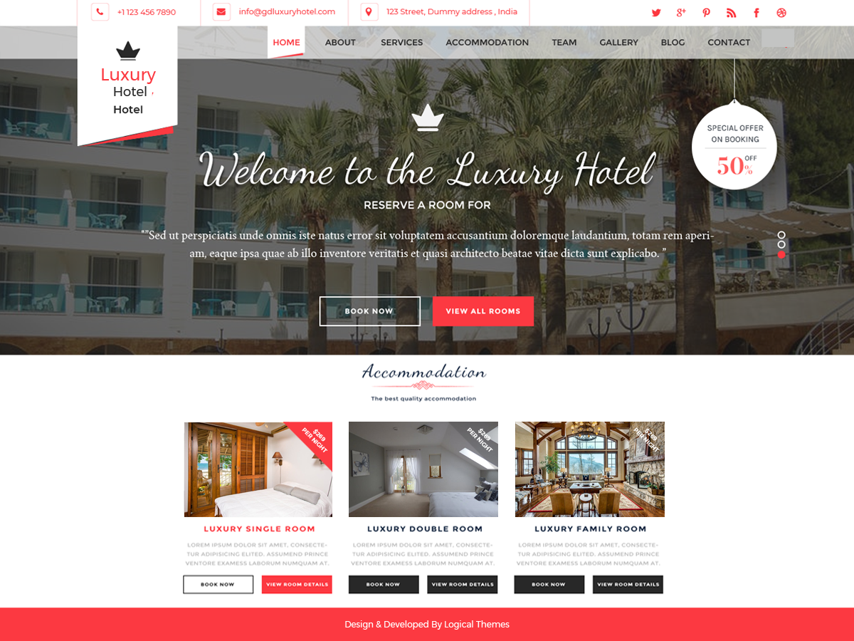 Hotel Resort Preview Wordpress Theme - Rating, Reviews, Preview, Demo & Download
