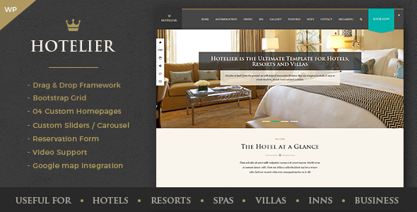 Hotelier Preview Wordpress Theme - Rating, Reviews, Preview, Demo & Download