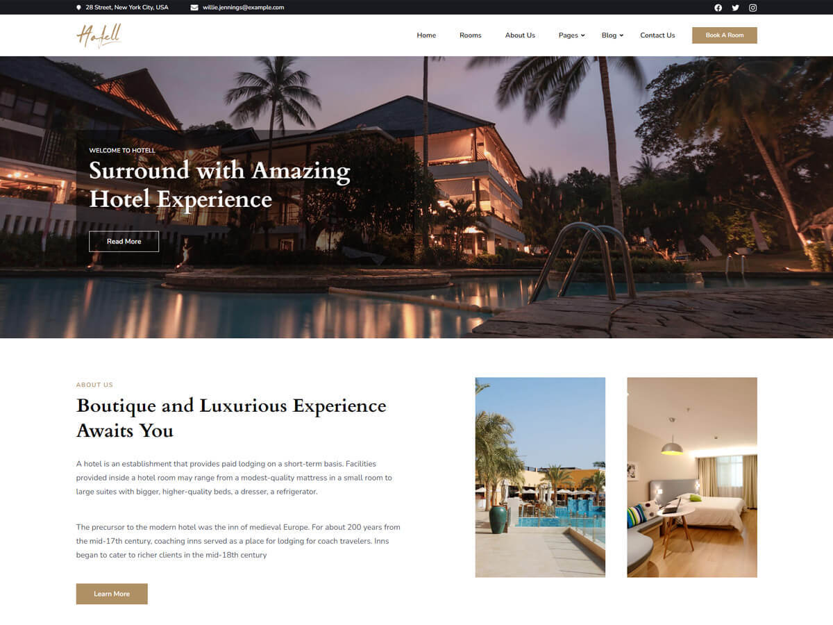 Hotell Preview Wordpress Theme - Rating, Reviews, Preview, Demo & Download