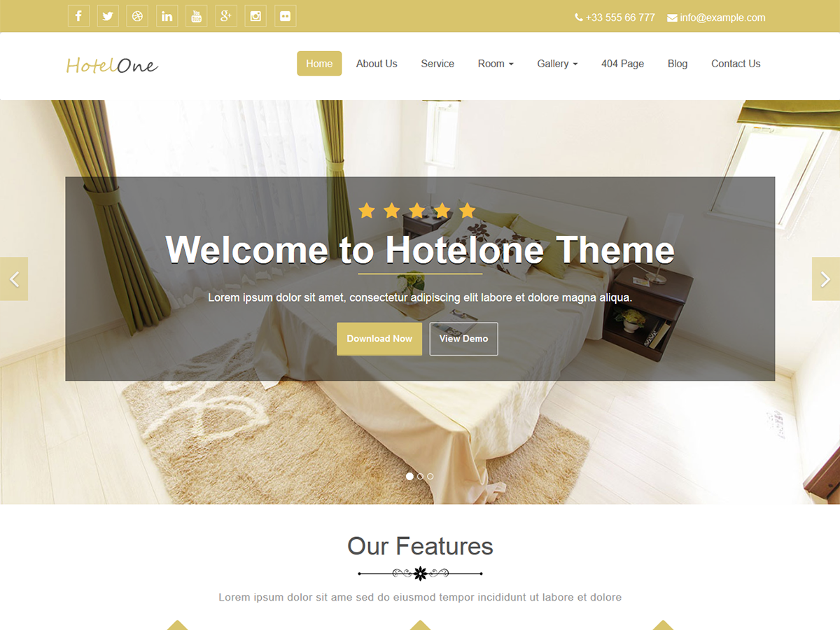 Hotelone Preview Wordpress Theme - Rating, Reviews, Preview, Demo & Download